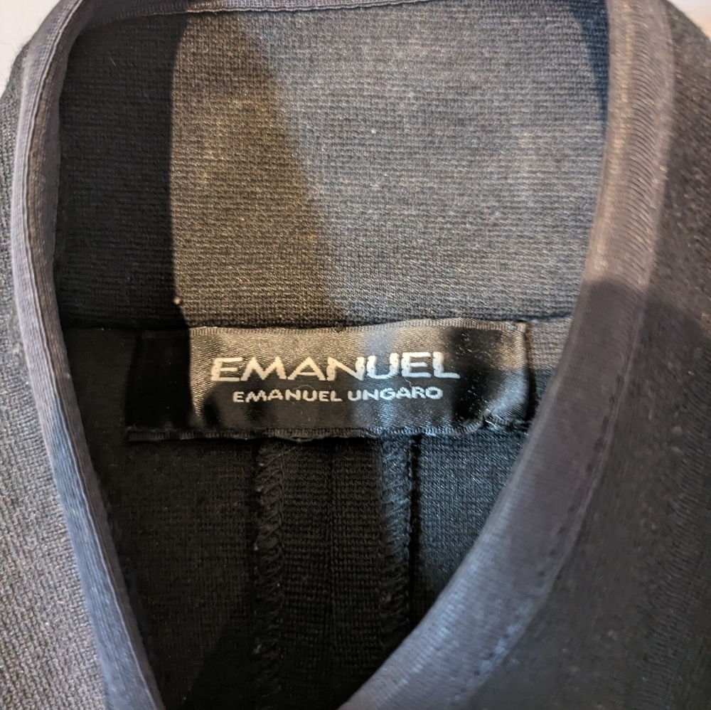 Emanuel Ungaro Black Blazer Coat Minimalist Designer Jacket  Size XS  R1 - Picture 5 of 14